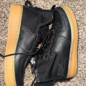 Nike Black and Tan High-Top Sneakers